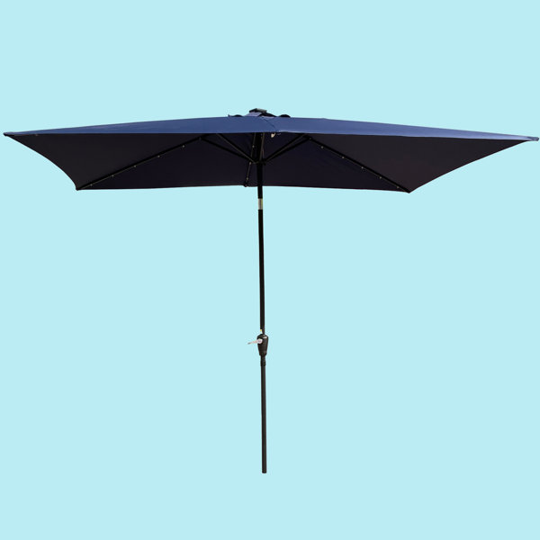 Arlmont & Co. Keiyona 120'' x 78'' Rectangular Lighted Market Umbrella Wayfair Canada